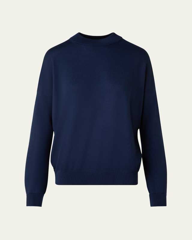 Mock Neck Merino Wool Sweater